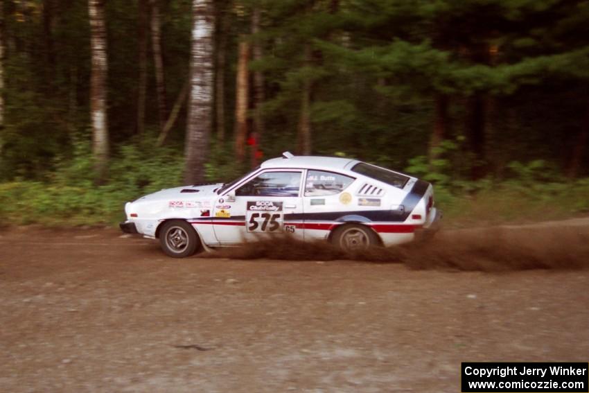 Jeremy Butts / Tom Sherony Plymouth Arrow at speed on SS1, Akeley Cutoff.