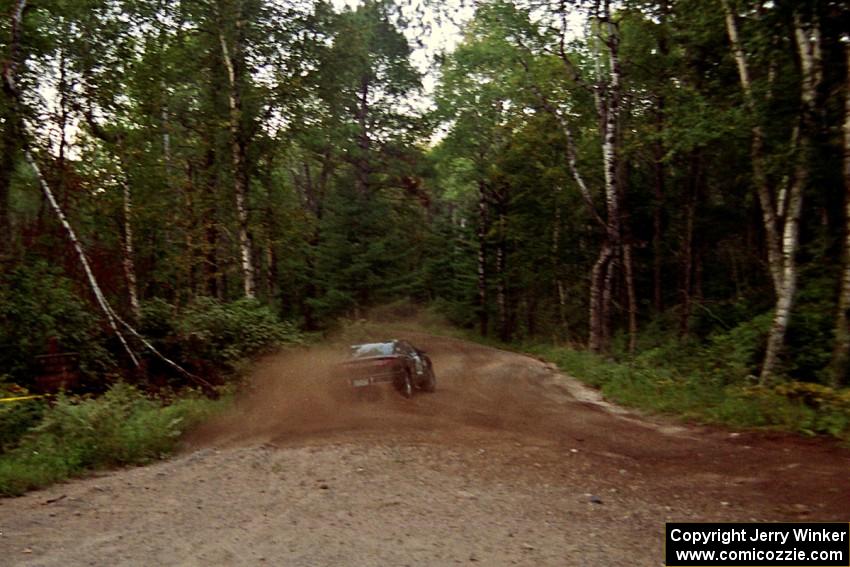 Micah Wiitala / Josh Prusi Saturn SC2 at speed on SS1, Akeley Cutoff.