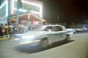 Ted Grzelak / Chris Plante Mazda RX-7 prepares to leave Akeley service.