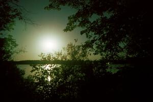 Moonrise over Cramer Lake near Akeley, MN