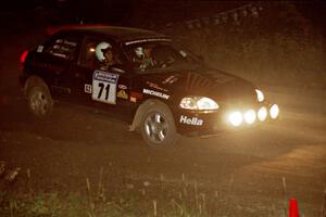 Bryan Hourt / Brian Shanfeld Honda Civic at speed through the crossroads on SS6, East Steamboat.