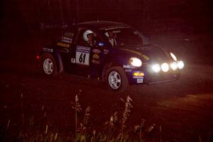 Karl Scheible / Gail McGuire VW Beetle at speed through the crossroads on SS6, East Steamboat.