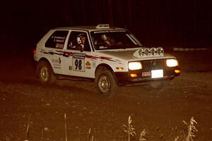 Bob Nielsen / Brenda Corneliusen VW GTI at speed through the crossroads on SS6, East Steamboat.