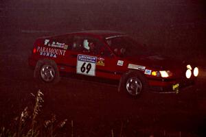 Charles Sherrill / Mark Rea Honda CRX Si at speed through the crossroads on SS6, East Steamboat.