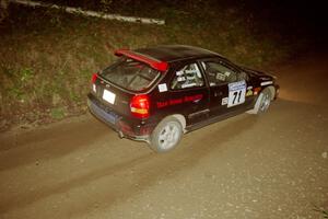 Bryan Hourt / Brian Shanfeld Honda Civic at speed on SS8, Kabekona.