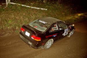 Jay Kowalik / Carl Lindquist Honda Civic CVT at speed on SS8, Kabekona.