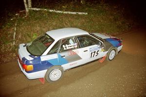 Alex Erisoty / Ben Greisler Audi 90 Quattro at speed on SS8, Kabekona.