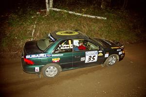 Lee Shadbolt / Claire Chizma Subaru Impreza at speed on SS8, Kabekona.