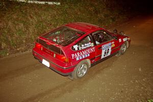 Charles Sherrill / Mark Rea Honda CRX Si at speed on SS8, Kabekona.