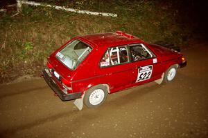 Jon Butts / Ashley Cox Dodge Omni at speed on SS8, Kabekona.