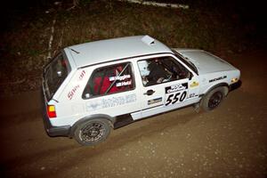 Aaron Hatz / Brendan Higgins VW GTI at speed on SS8, Kabekona.