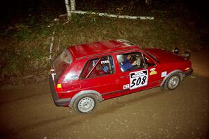 Mike Magozzi / Dave Fuss VW Golf at speed on SS8, Kabekona.