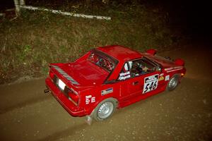 Chris Gilligan / Mike Moyer Toyota MR-2 at speed on SS8, Kabekona.