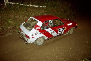 Erik Payeur / Adam Payeur Dodge Omni at speed on SS8, Kabekona.