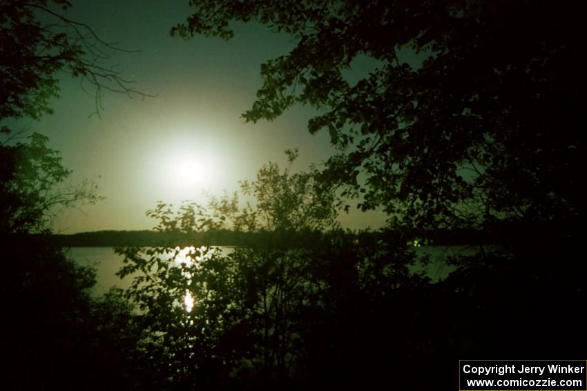 Moonrise over Cramer Lake near Akeley, MN