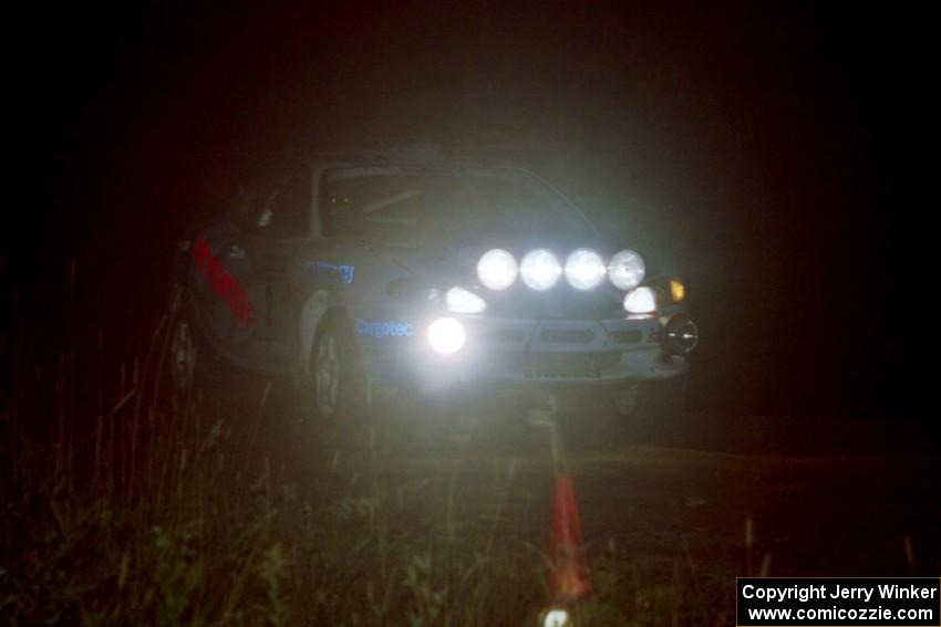 Noel Lawler / Charles Bradley Hyundai Tiburon at speed through the crossroads on SS6, East Steamboat.