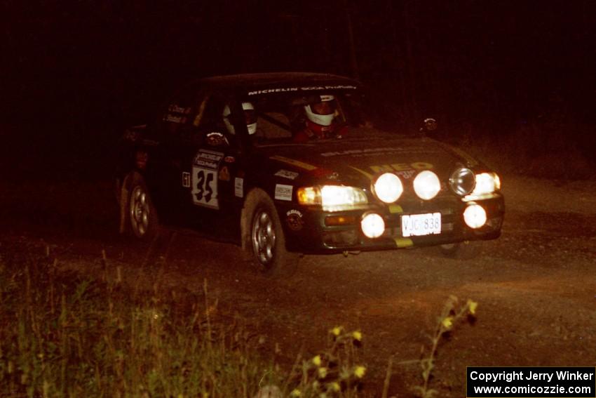 Lee Shadbolt / Claire Chizma Subaru Impreza at speed through the crossroads on SS6, East Steamboat.