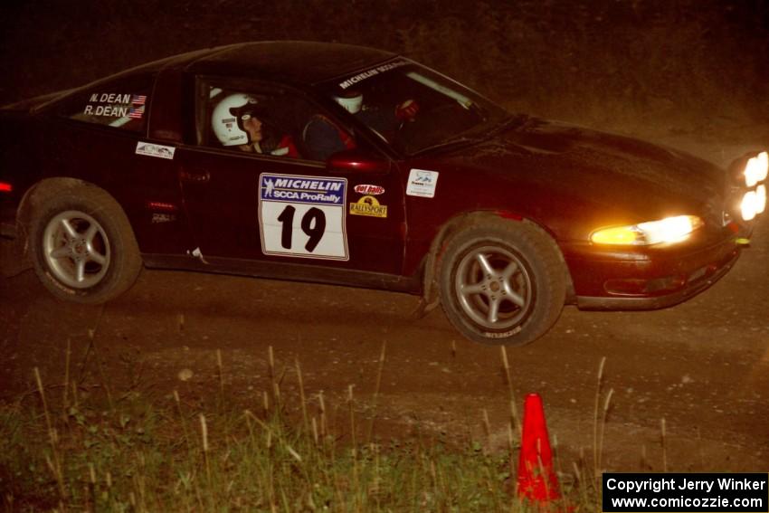 Rod Dean / Nichole Dean Plymouth Laser at speed through the crossroads on SS6, East Steamboat.