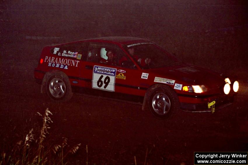 Charles Sherrill / Mark Rea Honda CRX Si at speed through the crossroads on SS6, East Steamboat.