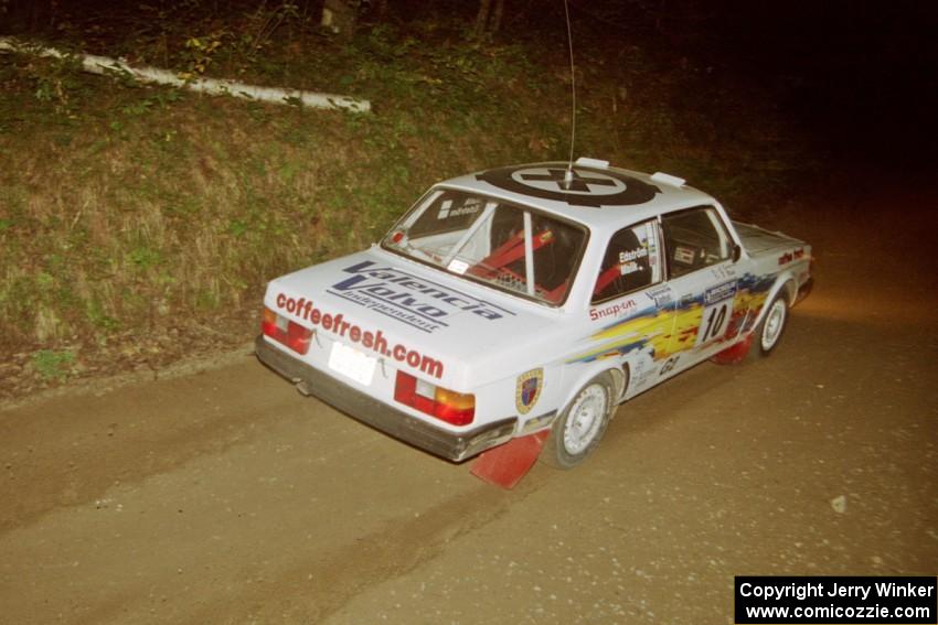 Bill Malik / Christian Edstrom Volvo 240 at speed on SS8, Kabekona.