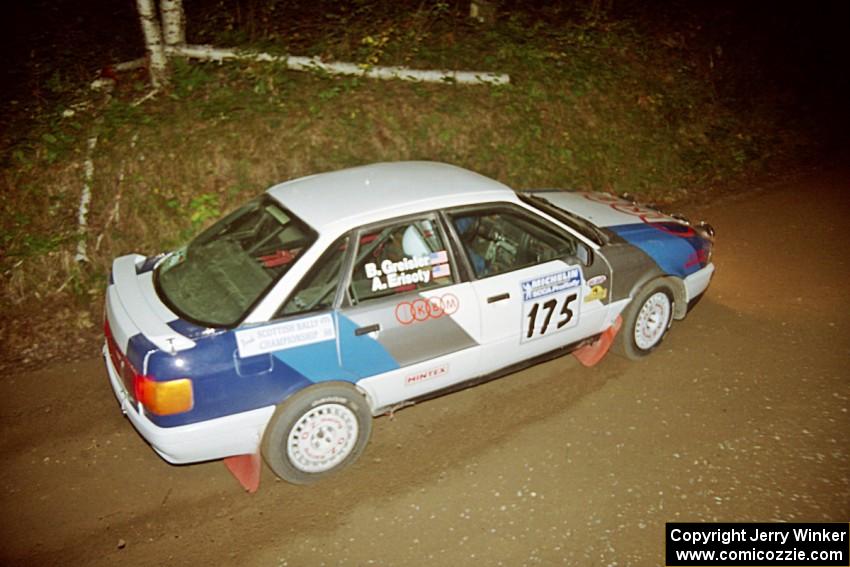 Alex Erisoty / Ben Greisler Audi 90 Quattro at speed on SS8, Kabekona.