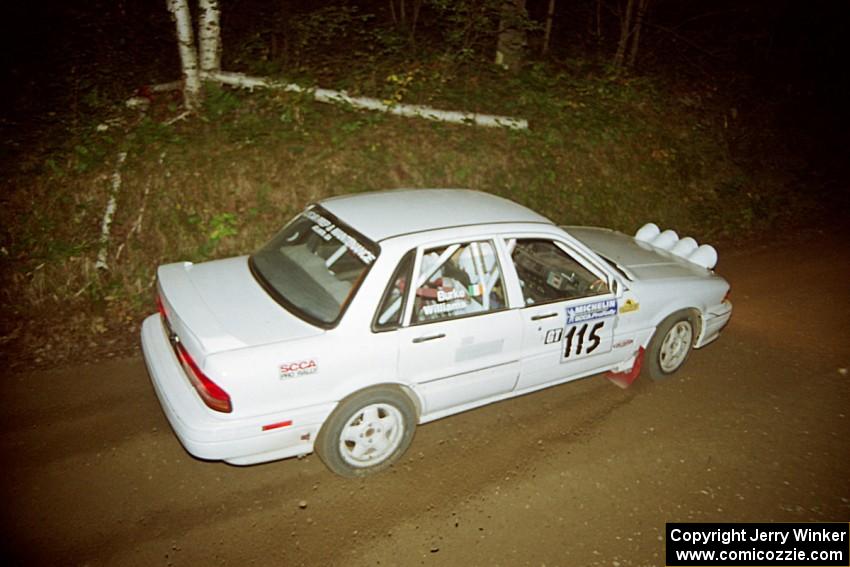 Seamus Burke / Tom Lawless Mitsubishi Galant VR-4 at speed on SS8, Kabekona.