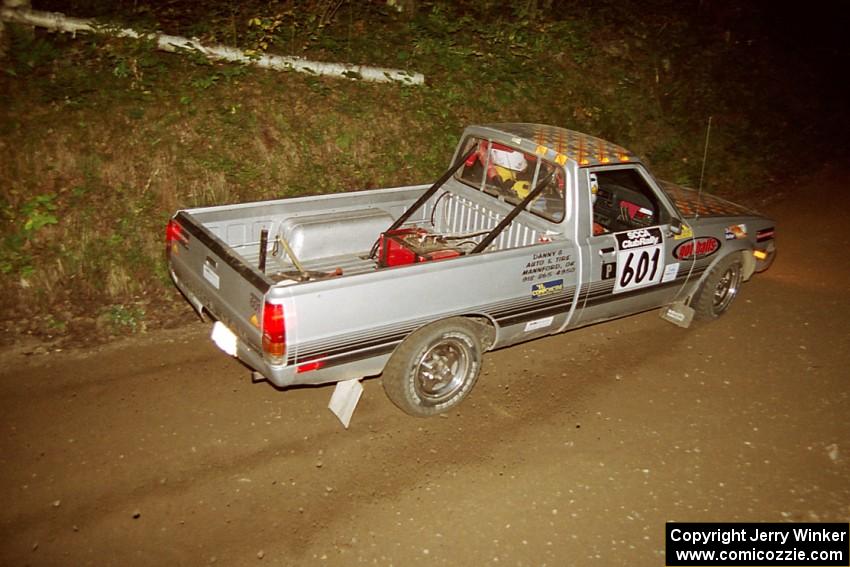 Mike Halley / Emily Burton-Weinman Dodge Ram 50 at speed on SS8, Kabekona.