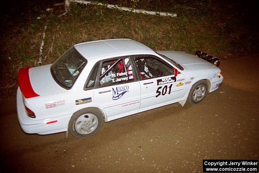 Todd Jarvey / Rich Faber Mitsubishi Galant VR-4 at speed on SS8, Kabekona.