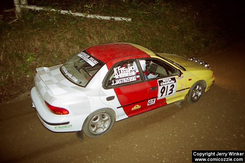 Janusz Jastrzebski / Kathy Freund Subaru Impreza at speed on SS8, Kabekona.