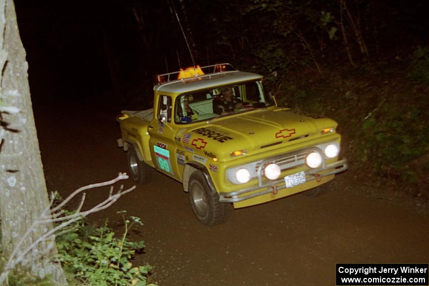 Dan MacDonald's Chevy Pickup working sweep on SS8, Kabekona.