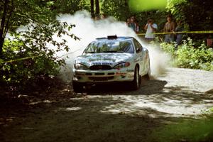 Noel Lawler / Charles Bradley Hyundai Tiburon at the spectator location on SS9, Strawberry Mountain.