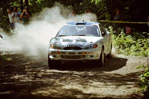 Paul Choiniere / Jeff Becker Hyundai Tiburon at the spectator location on SS9, Strawberry Mountain.