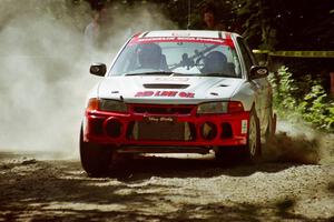 Garen Shrader / Doc Schrader Mitsubishi Lancer Evo IV at the spectator location on SS9, Strawberry Mountain.