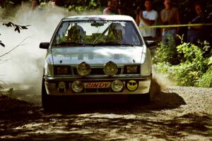 Henry Krolikowski / Cindy Krolikowski Dodge Shadow at the spectator location on SS9, Strawberry Mountain.