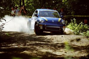 Karl Scheible / Gail McGuire VW Beetle at the spectator location on SS9, Strawberry Mountain.