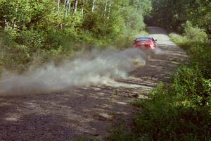 Ralph Kosmides / Joe Noyes Toyota Supra Turbo at speed on a straight on SS11, Anchor Hill.