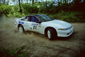 Chris Czyzio / Eric Carlson Mitsubishi Eclipse GSX powers out of a corner on SS11, Anchor Hill.