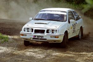 Colin McCleery / Jeff Secor Merkur XR4Ti powers out of a corner on SS11, Anchor Hill.