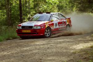 John Rek / Piotr Modrzejewski Audi S2 Quattro at speed on SS11, Anchor Hill.