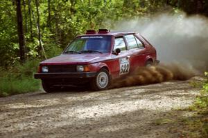 Jon Butts / Ashley Cox Dodge Omni at speed on SS11, Anchor Hill.