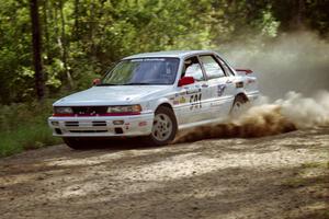 Todd Jarvey / Rich Faber Mitsubishi Galant VR-4 at speed on SS11, Anchor Hill.