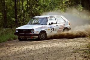 Doug Davenport / Al Kintigh VW GTI at speed on SS11, Anchor Hill.