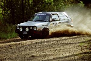 Aaron Hatz / Brendan Higgins VW GTI at speed on SS11, Anchor Hill.