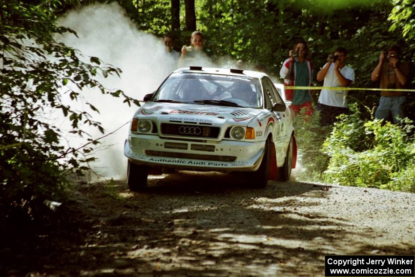 Frank Sprongl / Dan Sprongl Audi S2 Quattro at the spectator location on SS9, Strawberry Mountain.