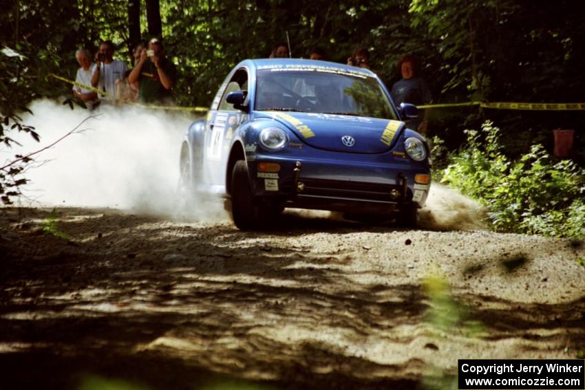 Karl Scheible / Gail McGuire VW Beetle at the spectator location on SS9, Strawberry Mountain.