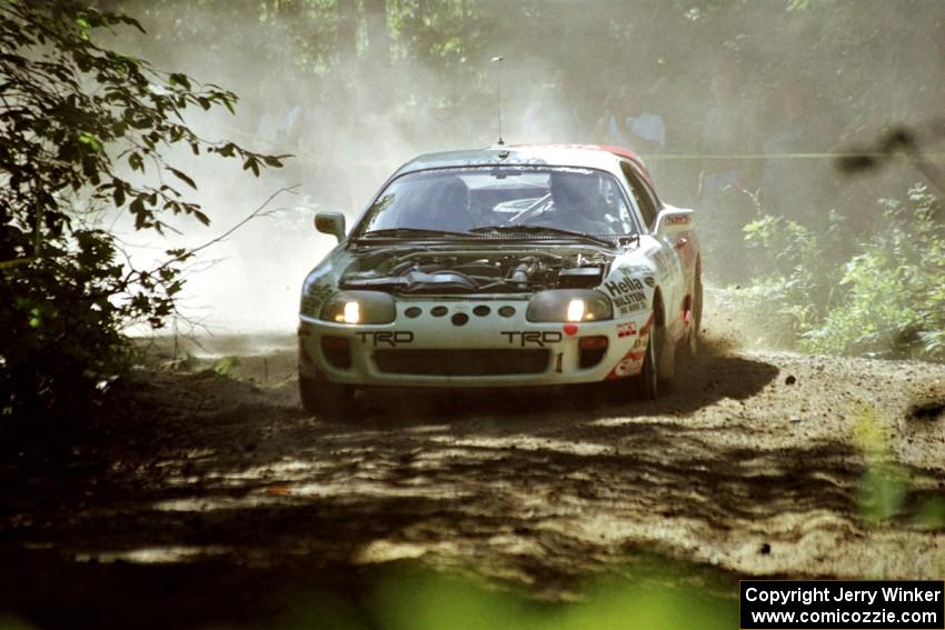 Ralph Kosmides / Joe Noyes Toyota Supra Turbo at the spectator location on SS9, Strawberry Mountain.