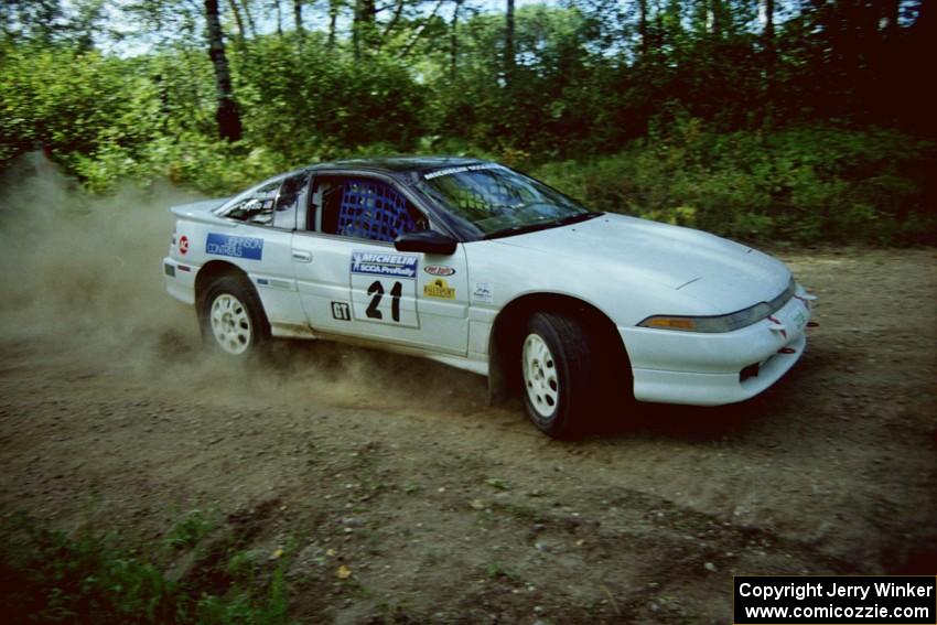 Chris Czyzio / Eric Carlson Mitsubishi Eclipse GSX powers out of a corner on SS11, Anchor Hill.