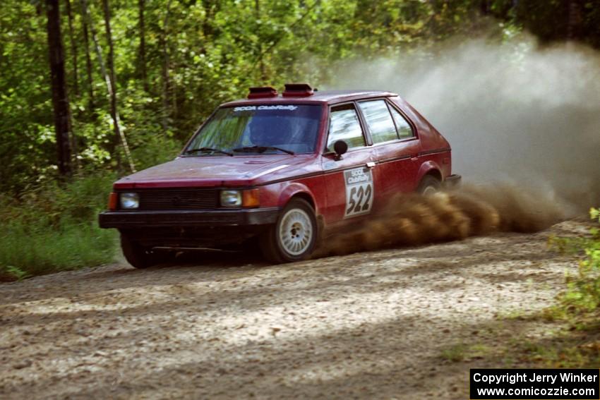 Jon Butts / Ashley Cox Dodge Omni at speed on SS11, Anchor Hill.