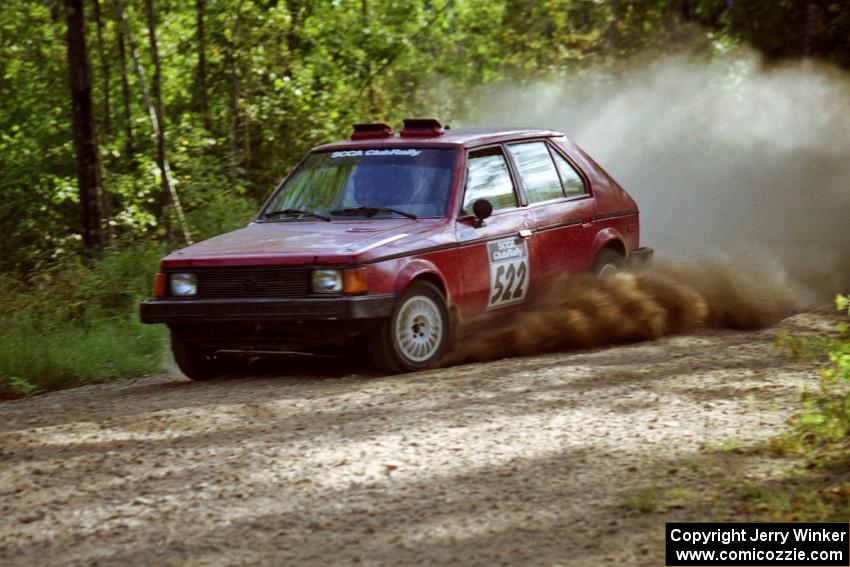 Jon Butts / Ashley Cox Dodge Omni at speed on SS11, Anchor Hill.