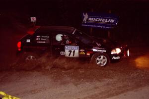 Bryan Hourt / Brian Shanfeld Honda Civic comes through the spectator corner on SS14, Perkins Road.